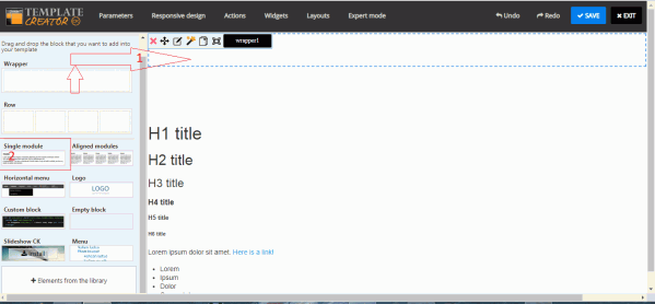 Add the wrapper for your slideshow to your Joomla Template