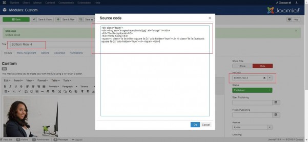 HTML for the Bottom Row modules of your Joomla Template
