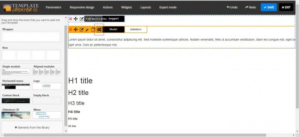 Select the gears incon to add a module directly from the dashboard