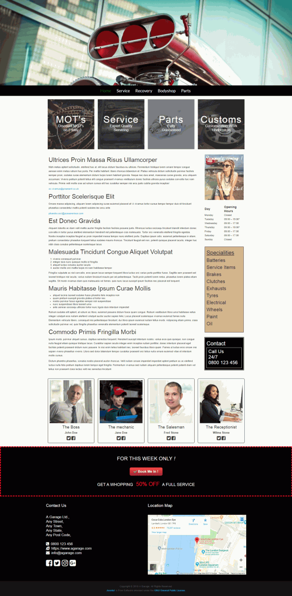 Finished Joomla Template